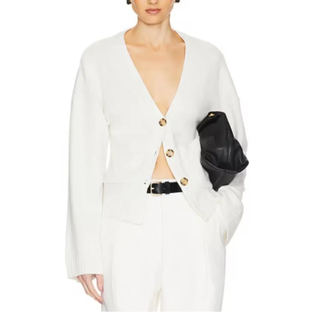 HELSA Sanna Cardigan Ivory White Button-Up sweater Revolve NWT $298 S